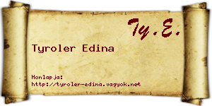 Tyroler Edina névjegykártya
